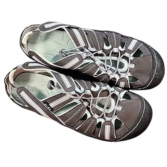 J-41 by Jambu Black Water Sandals Blue Trim Size 8M - Picture 1 of 7